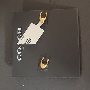 NWT Coach Gold Signature "C" Stud Earrings